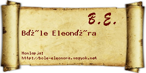 Bőle Eleonóra névjegykártya